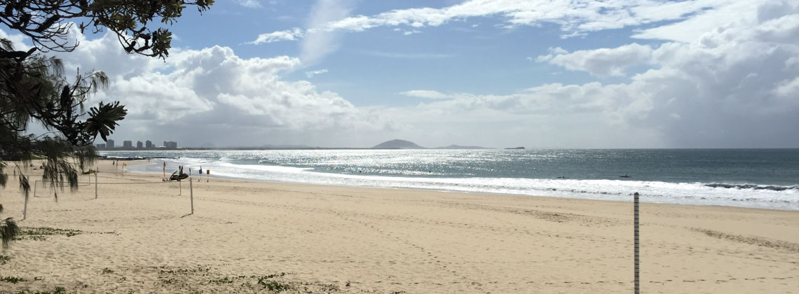 Der schöne Strand von Mooloolaba