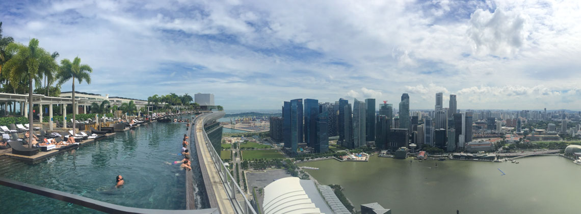 Die Aussicht vom und überm Marina Bay Sands