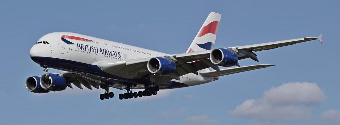 Ein Airbus A380 der British Airways