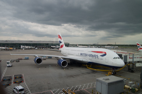 Ein ziemlich dreckiger A380 von British Airways