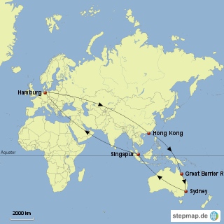 Unsere Reiseroute auf einer Map