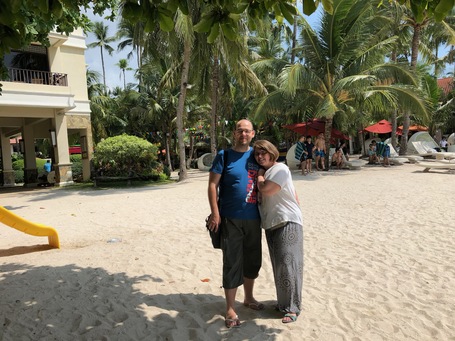 Noch ein letztes schönes Foto am Strand des Resorts