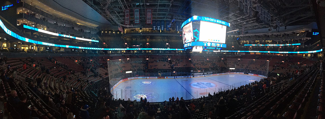 Die Eishockey Arena in Toronto in der sich Matze das Spiel leider alleine angeschaut hat