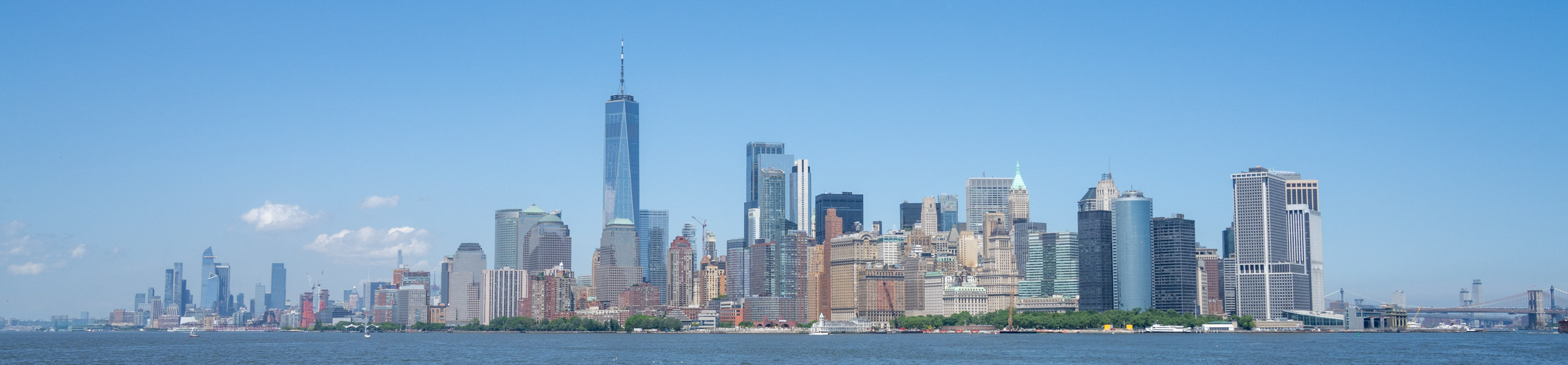The view from the water towards Downtown Manhattan