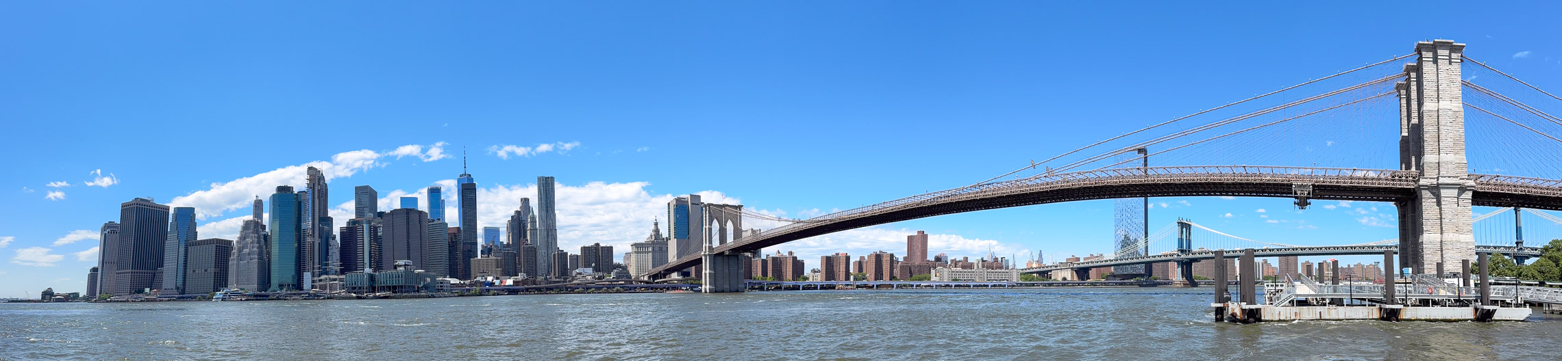 The view from Brooklyn towards Manhattan and the Brooklyn Bridge