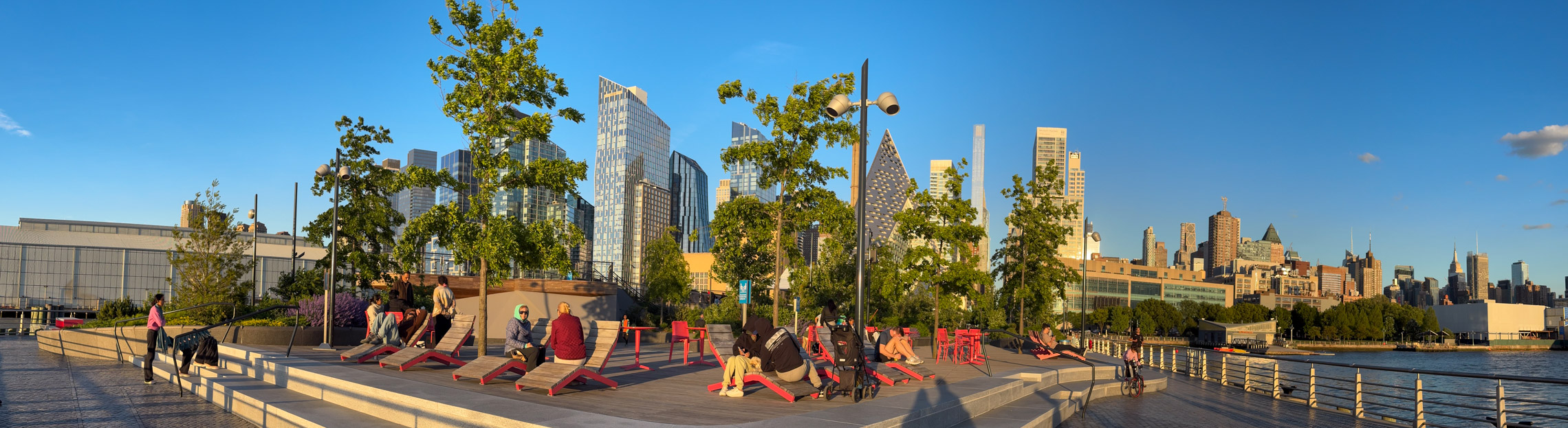 The view from Pier 97 towards Manhattan