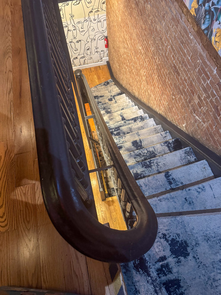 The staircase of The Flat NYC
