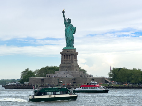 The Statue of Liberty from the water
