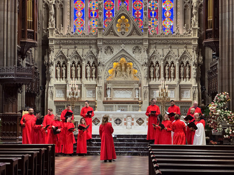 The choir rehearsal in Trinity Church Downtown Manhattan