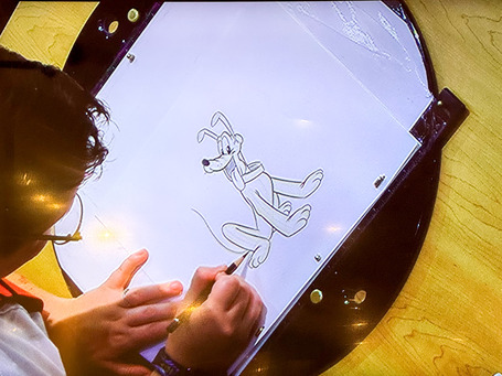 Here Pluto is being drawn for us