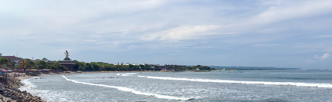 The view over Kuta Beach