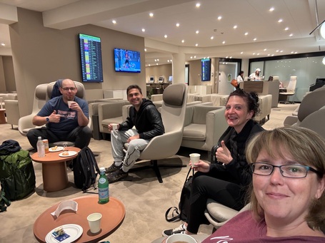 The 4 of us in the lounge in Sicily