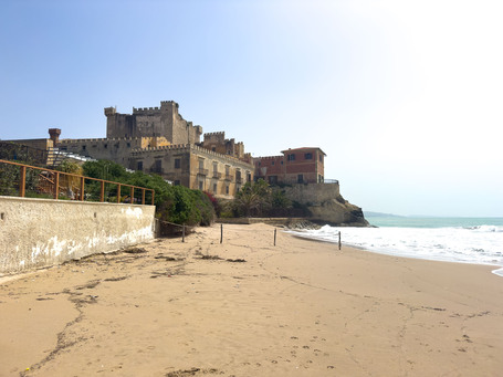 The Castello di Falconara from the beach