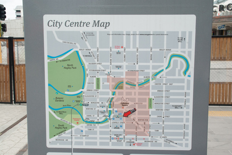 Der Stadtplan von Christchurch nach dem den Erdbeben