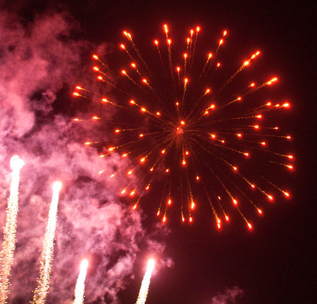 Feuerwerk von unten Fotografiert